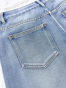 Attitoon Women Simple Casual Denim Jeans,Going Out,2000s Style,Y2k,Baggy Pants,Low Rise Jeans,Wide Leg Pants Woman,Airport,Baggy Jeans Women, Back To School - Medium Wash - View 7