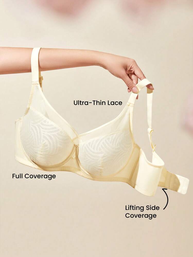 Plus Full Coverage Mesh Bra