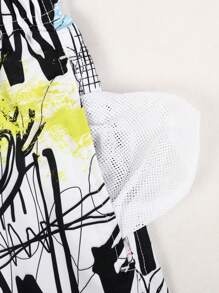 Manfinity Swimmode Men's Letter Print Drawstring Waist Pocket Beach Shorts Cute Style, Hawaiian BeachModeOn