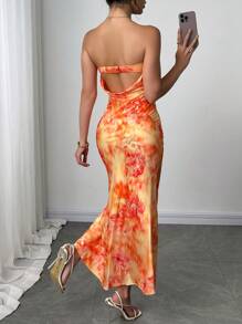 Firerie Women's Elegant Romantic Stylish Commuter Sexy Graceful Ruffle Green Maxi Dress, Suitable For Party, Beach Vacation, Back To School, Romantic Date, Wedding Season, Birthday, Easter, Spring/Summer