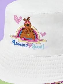 SCOOBY-DOO X SHEIN Double-Sided Reversible Bucket Hat For Beach - Pink - View 4