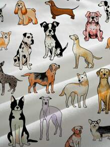 SHEIN EZwear Casual Retro Nomadic Cute Puppy Print Round Neck Slim Fit Women Tank Top, Suitable For Summer Chic - Multicolor - View 3