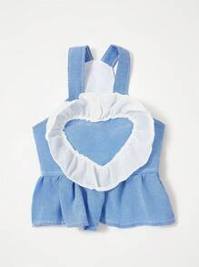 PETSIN Vestido de peto vaquero estilo princesa romántico y casual con diseño de corazón, ligero y transpirable para el verano, popular en Europa y América, adecuado para mascotas - Multicolor - Ver 10