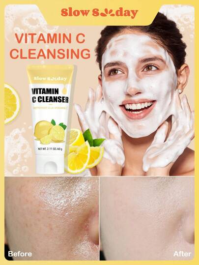 SlowSunday Vitamin C Cleanser, Gentle Cleansing, Moisturizing, Skin Care, For Valentine's Day, Valentines Gift, Valentines Day Gift, Ideal For Party