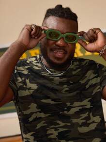 EASEVO Men Plus Size Casual Camo Print Short Sleeve Tee, For Going Out, Summer - Multicolor - View 6