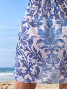 Swim Vcay Women's Summer Vacation Paisley & Floral Porcelain Print Mesh Cover Up - Multicolor - View 3