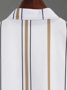 Manfinity Homme 2 pièces/Set Chemise à manches courtes à rayures et shorts pour hommes