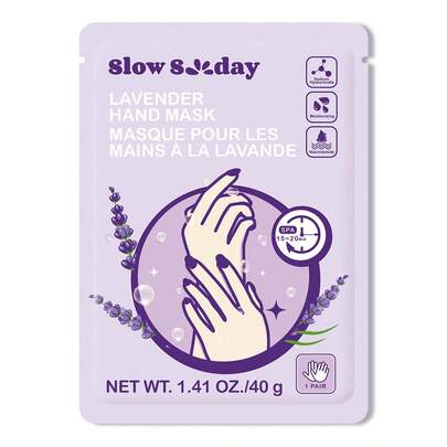 1 paire de masque pour les mains à la lavande SlowSunday pour les mains sèches et gercées, hydratant, apaisant la peau, nutrition en profondeur, convient pour l'été, Y2K, idéal pour les fêtes