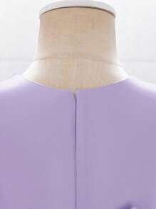 Vestido de niña con mangas abullonadas, cola de tul y flores 3D en color púrpura, vestido esponjoso de volantes de malla para primavera/verano, vestido de princesa para cumpleaños, boda, fiesta, recital, niña de las flores