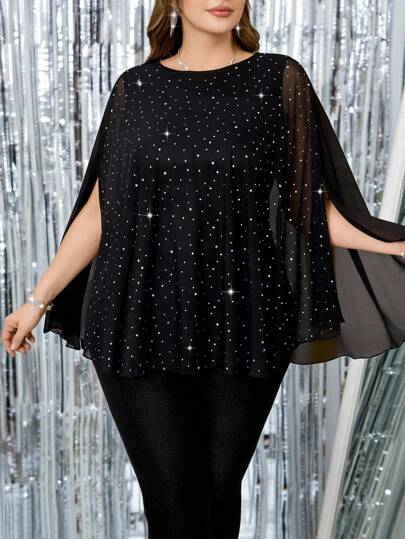 SHEIN Clasi Plus Size Crew Neck Long Sleeve Casual Shirt, Leisure & Resort