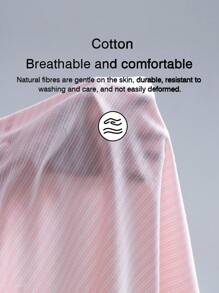 Chiquease 女式简约复古法式方领短袖条纹短款棉麻衬衫，夏季 - 粉色 - 查看 7