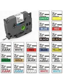 1 件 TZe-231 12 毫米标签带兼容兄弟 TZe 胶带 TZe231 Tze131 Tze-631 Tze-531 Tze-731 Tze-431 适用于兄弟标记 PTD450 TZ-White-Label 胶带 231 131 层压胶带 631 431 531 标签色带兼容兄弟 PT-H110 标签机随机发送回学校