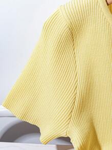 Franclia 新款夏季韩版简约抽绳黄色轻薄开衫，百搭 - 黃色 - 查看 4