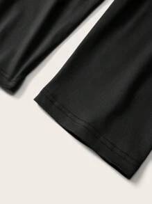 SHEIN EZwear 2 Cặp quần legging bó dài 3/4 cho nữ, màu đen và nâu, thích hợp cho mùa hè - Nhiều màu - Xem 5