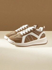 CUCCOO EASI 2025新款女士平底休闲运动鞋轻便透气防滑耐磨学生运动鞋 - 棕色 - 查看 2