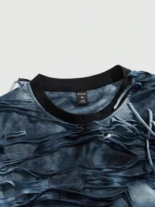 ROMWE MEN Completo di maglietta vintage usurata e pantaloncini da uomo