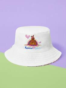 SCOOBY-DOO X SHEIN Double-Sided Reversible Bucket Hat For Beach - Pink - View 2
