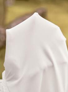 Lumivelle GuavaGirl SummerHoliday  Women's Casual Romantic All White Ruffle Trim Solid Color Women Bodysuits Romantic - White - View 7