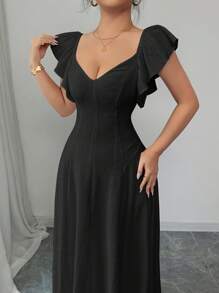 Elenzga Princess Seam A-Line Dress, Elegant Romantic Design, Made Of High Quality Fabric