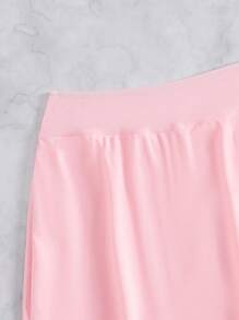 Swim Lushoire Short de plage unicolore pour femme avec fente latérale, conception élégante de maillot de bain et de pantalon de plage - Rose pâle - Voir 6
