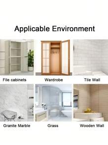 Bộ 4/10 cái Giá đỡ tủ quần áo gắn tường không cần khoan, có keo dán chịu lực, tủ đựng đồ ăn đa năng không cần dụng cụ - Trong sáng - Xem 8