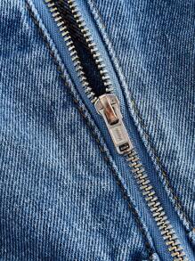 SHEIN MOD Women's Summer Casual Asymmetric Hem Denim Jumpsuit Romper