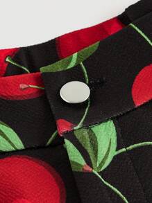 SHEIN MOD 樱桃印花阔腿可爱短裤、休闲沙滩短裤、度假女装、乡村女装、热带女装、复活节女装、早午餐女装、夏季短裤