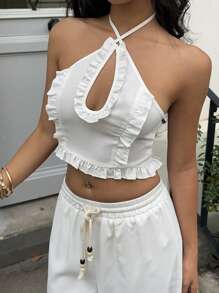 Sunnyshic 女士日常两件套服装 - 白色 - 查看 4