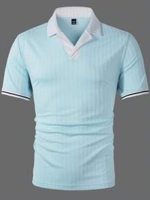 Manfinity Homme Men's Striped Short Sleeve Casual Commute Polo Shirt Summer Men Clothes