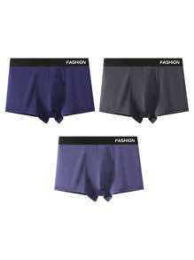 SHEIN 5pcs/Pack Men's Letter Waistband Mixed Color Boxer Briefs