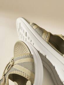 OUTDOORSY Sandale sport pentru femei cu barete încrucișate, sandale respirabile cu talpă groasă, culoare caisă