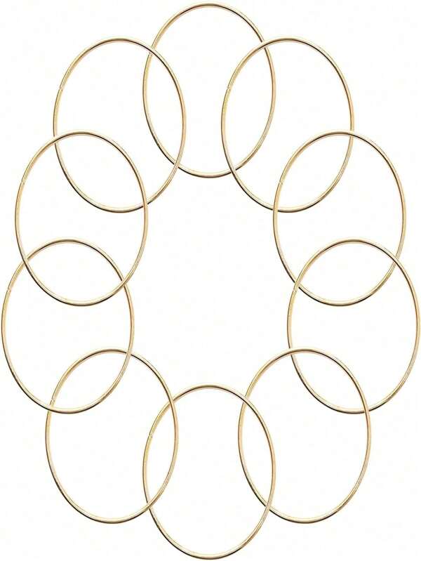 SHEIN 10/15 stuks 2/3/4 inch metalen ringen voor knutselwerkjes, gouden en zilveren hoepels, bloemen macramé hoepels, dromenvangerringen voor doe-het-zelf-knutselwerkjes, macramé dromenvangerbenodigdheden (goud, zilver), Valentijnsdag, cadeau