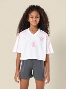 SUMWON Sporty Icon Collection Coordinated Set Varsity Number Design Active Leisure Wear Summer Everyday Comfort - Multicolor - View 3