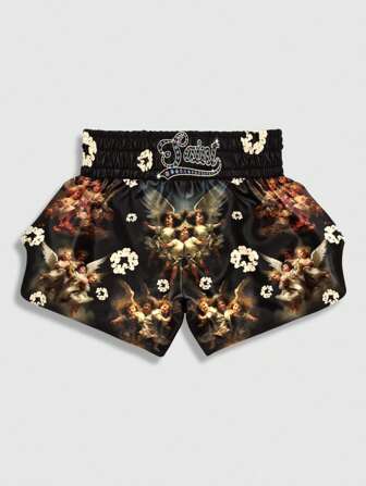Anime Pantalones cortos de boxeo para hombre con cintura elástica y estampado de anime