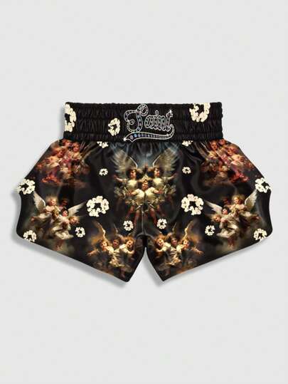 Anime Men's Street Print Elastic Waist Boxing Shorts