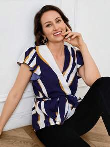SHEIN LUNE Damen Bluse Sommer für Frauen Sommer Tops Arbeit Frauen Ausgehen Tops Frauen Büro für Frauen Lehrerin für Frauen Elegant für Frauen - Verschiedenfarbig - Übersicht 7