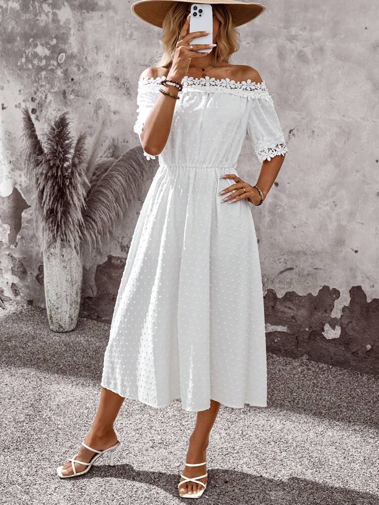 Dresses For Women Summer Dresses For Women Dresses For Women Summer Off The Shoulder Top Summer Clothes Women Holiday Outfits Women Midi Dresses