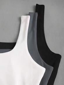 Sweetra 女士休闲褶皱圆领背心，夏季 - 彩色 - 查看 3