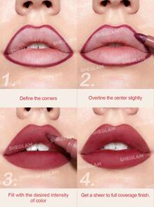 SHEGLAM 愛染唇彩筆-亮面霧麵粉紅唇彩筆高色持久唇線筆輪廓染色唇彩粉紅玫瑰夏季唇線筆 品牌 美容 化妝 化妝品 適合女性與女孩 完美搭配冬季 Y2K 時尚 流行 生日禮物 假期 派對準備就緒 最佳顏色 - Bright Side - 查看 5