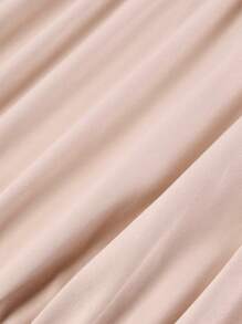 SOLERSUN 春夏女士休闲度假沙滩派对杏色亮面面料无袖领带褶皱荷叶边下摆露背吊带性感上衣 - 杏色 - 查看 7