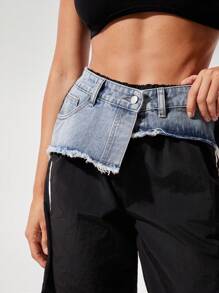 Denimoi Pantaloni tuta con bottoni frontali in jeans