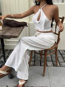 Sunnyshic 女士日常两件套服装 - 白色 - 查看 5