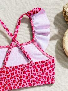 Wildeya Young Girls Leopard Print Swimsuit Set Young Girl Summer Outfits Young Girls Sets Bathing Suits For Girls Kids Two Pieces Bathing Suit For Kids Bathing Suits For Girls Young Girls Bikini Sets