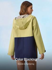 In My Nature 女士户外防水夹克，适合露营、徒步旅行、运动和城市通勤，色块设计 - 黃色 - 查看 5