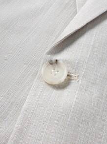 Calvornis Bộ vest nam tay dài cổ ve màu trơn và quần âu thường ngày - Màu be - Xem 7