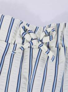 Pantalones largos casuales y versátiles con ajuste suelto y diseño de rayas para adolescentes, para usar en primavera y verano, en el día a día, vacaciones, verano y viajes