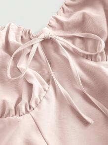 SHEIN MOD Váy xòe nơ cổ yếm cỡ lớn cho nữ, trang phục dự tiệc màu hồng cho nữ, váy dạ hội hóa trang, trang phục sinh nhật cho nữ, váy hồng gợi cảm, váy có nơ cho nữ, váy maxi cho nữ, váy dạ hội cho nữ, váy cổ điển trang trọng cho nữ, váy dự tiệc cho nữ, váy cocktail cho nữ, váy dự tiệc cho nữ, váy cô hầu gái trang trọng cho nữ, váy corset - Hồng - Xem 3