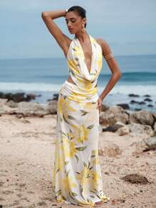 Opulessa Vestido de escote pronunciado y espalda descubierta romántico para vacaciones de mujer, estilo de vacaciones, de punto con estampado floral romántico, conjunto de ropa casual de verano para vacaciones, atuendo bohemio de playa para vacaciones, estilo bohemio chic, atuendos de fiesta y festival, ropa de playa para mujer, atuendos de verano para mujer, conjunto de graduación, artículos esenciales de playa, vestido amarillo mantequilla, atuendos de cumpleaños para mujer, artículos esenciales de playa, conjunto de aeropuerto para mujer, 4 de julio para mujer, conjunto de club, vestido de té, vestido de cumpleaños, vestido de verano, hombros descubiertos - Multicolor - Ver 6