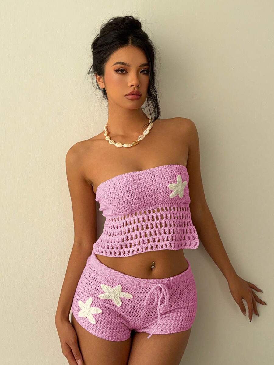 Aloruh 女士日常两件套服装 - 粉色 - 查看 1