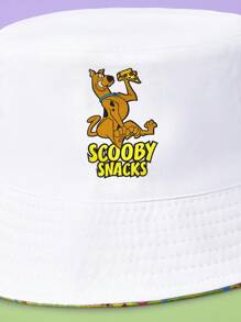 SCOOBY-DOO X SHEIN All-Over Print Reversible Bucket Hat For Beach - Dark Green - View 4